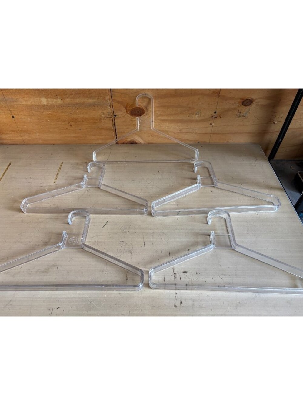 Set 4 1970s Clear Acrylic Lucite Clothes Coat Hanger Mid Century MCM  Finland